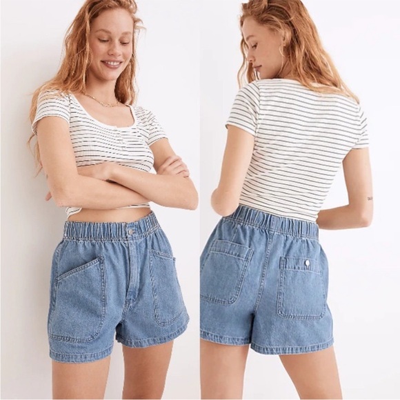 Madewell Pants - Madewell Denim Pull-On Utility Shorts in Grandfield Wash Sz 28